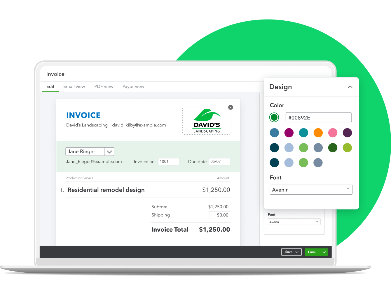 Customize your invoice to match your brand
