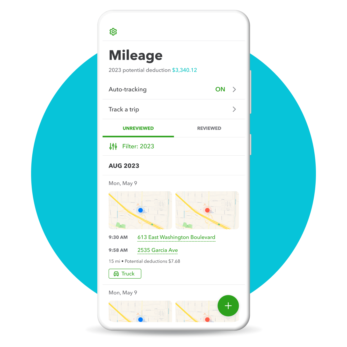 Use QuickBooks mobile app to track mileage automatically