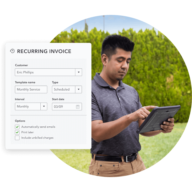 Set up recurring invoices to send to customers automatically. 